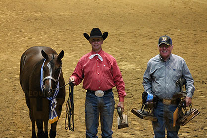 Kenny Lakins/How Bout That Batt and Kathie Kennedy/Kruzin In Style Win Open Congress Yearling Longe Line