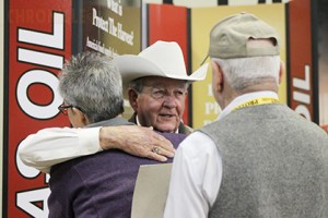 JL gets a hug from Chester and Anne Prince. 