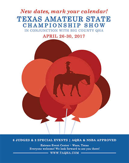 New Dates For Texas Amateur State Championship Show- April 26-30, 2017