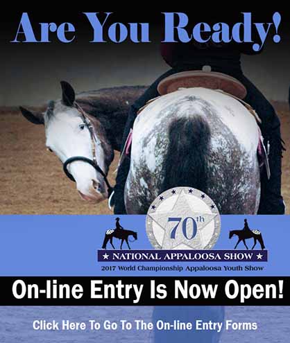 Online Entry Now Open for 2017 Appaloosa Youth World and Nationals