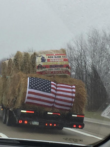 Photo snapped by Kelly Boles Chapman of a Michigan convoy headed to Kansas on March 31st. 