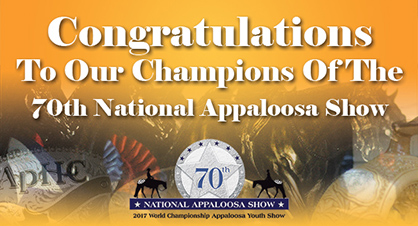 70th National Appaloosa Championship High Point and All-Around Winners