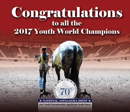 Young Appaloosa Exhibitors Earn Top Honors at Youth World Show