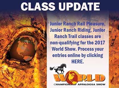 ApHC World Update: Jr. Ranch Rail Pleasure, Ranch Riding, and Ranch Trail Are Non-Qualifying For 2017