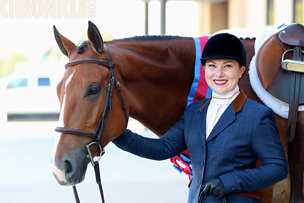 Megan Hogan/Al Bet Ur Two Faced and Tom Lukenbill/Because She’s Worth It Win APHA World Junior Hunter Under Saddle