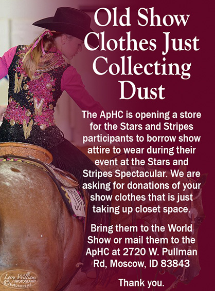 ApHC Opening a Show Clothing Store For Stars and Stripes Participants