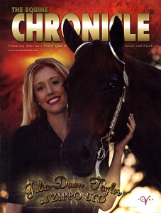 One of our former Equine Chronicle covers with Julia and LT.