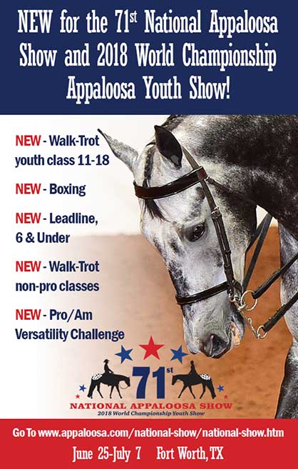 New Classes Announced For 71st National Appaloosa Show and Youth World Show