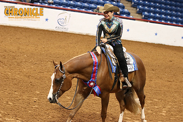 APHA Youth World Novice Western Pleasure Champions are Alice Standefer and Avery Mortman