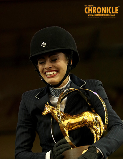 Alessandra Ehrle/Talk Southern To Me, Claira Bingaman/A Blazen Asset Win Hunter Under Saddle at AQHA Youth World