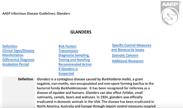 AAEP Publishes Guidelines for “Glanders”- Contagious Disease Recently Resurfacing