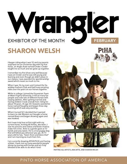 Congratulations PtHA Exhibitors of the Month- Sharon Welsh and Hannah Brock