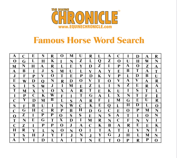EC Famous Horse Word Search