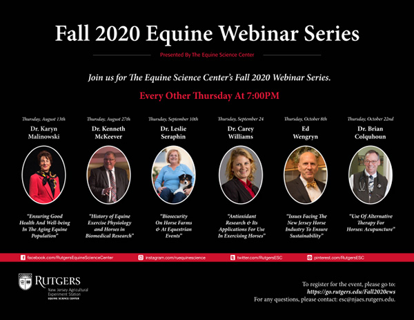 Equine Science Center Fall 2020 Webinar Series