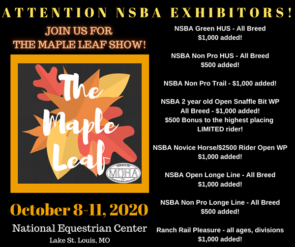 Maple Leaf Show to Offer NSBA Added Money Classes