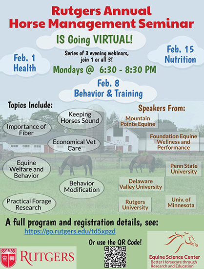 Virtual Health Webinar Tonight- Equine Behavior and Training