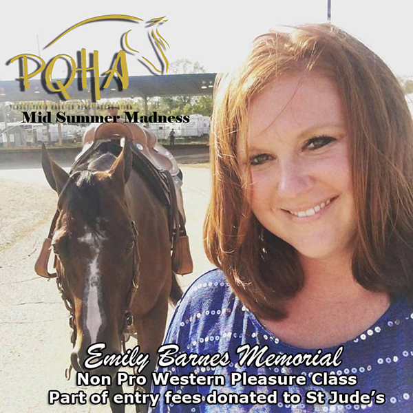 Emily Barnes Memorial Non Pro Western Pleasure Coming to PQHA Mid Summer Madness