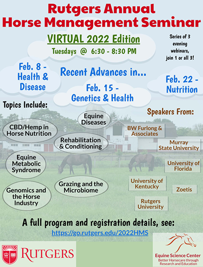 Horse Management Seminar- Genetics, Nutrition, Health, and Disease