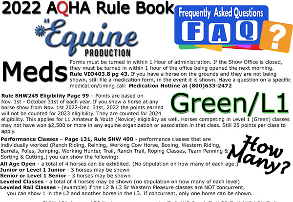 AEP’s Most Frequently Asked AQHA Rulebook Questions For 2022