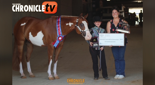 Aliyah Attar and Invitation To Ride win Youth Walk Trot Showmanship at the APHA World Show!