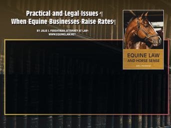 Practical And Legal Issues When Equine Businesses Raise Rates