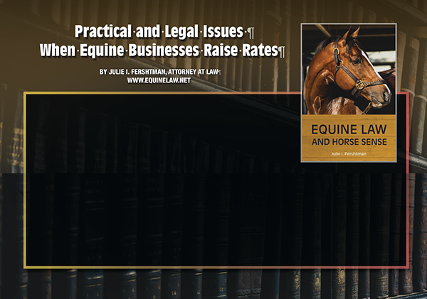 Practical And Legal Issues When Equine Businesses Raise Rates