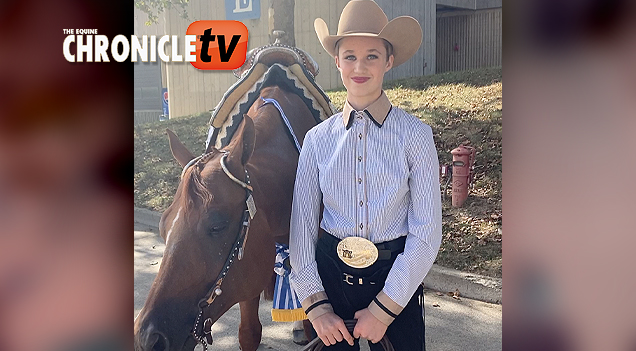 Eva Johnston and Certenly A Good Time win the L1 Youth 13 & Under Western Riding