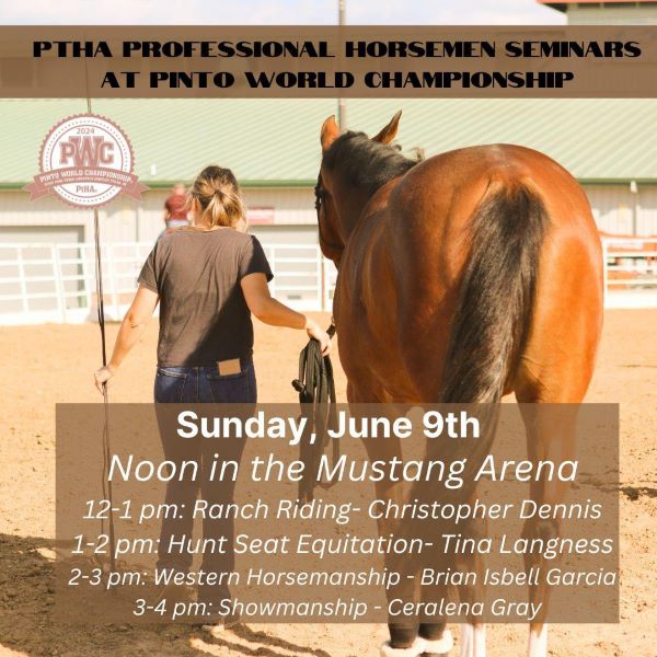 PtHA Seminars – Sunday, June 9th at the Pinto World Championship
