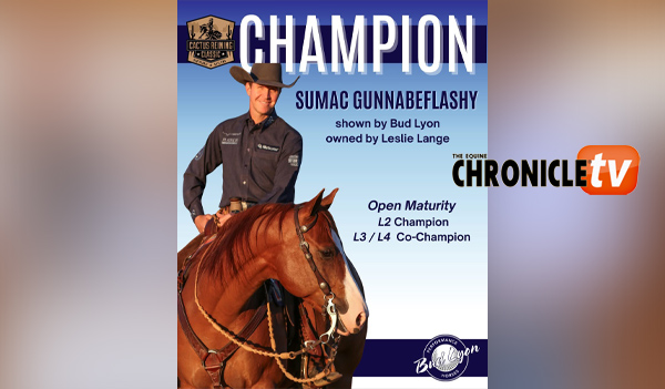 Sumac GunnaBeFlashy — 2026 Cactus Reining Classic Open Maturity L2 & L3/4 Co Champion