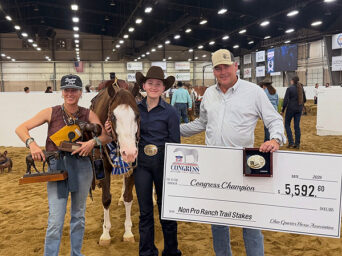 Sarah Rose Jons and Inferno Joe Earn First NSBA Non-Pro Ranch Trail Stakes Win at Congress