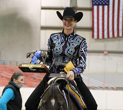 Sara Simons Pilots First Appaloosa to Win QH Congress Title in Maturity $10,000 Ltd. Open Ltd. Finals