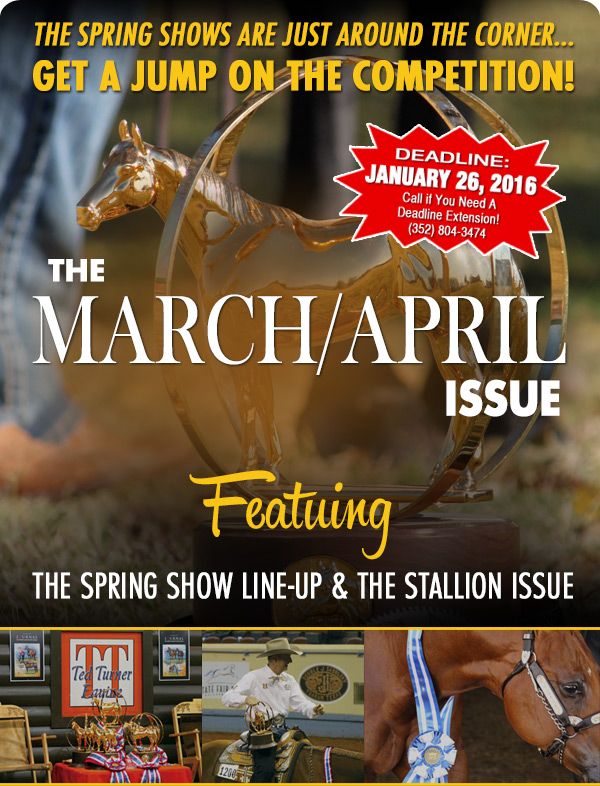 Deadline For March/April Equine Chronicle is Jan. 26th