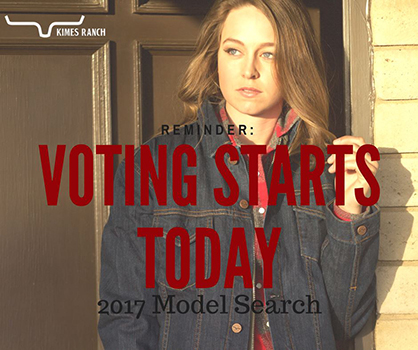 Kimes Ranch Apparel 2017 Model Search Fan Voting is Now Open