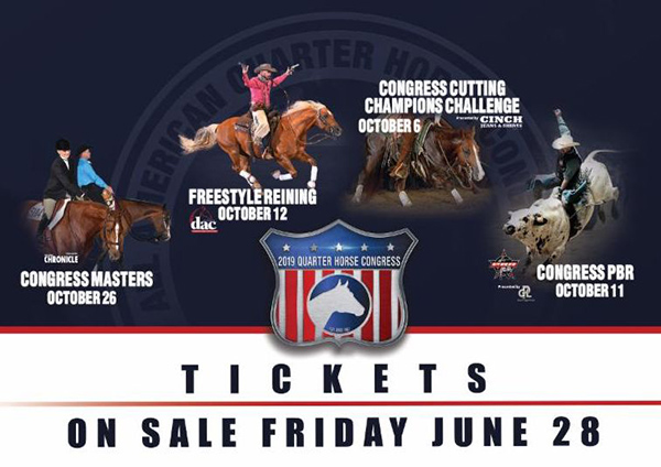 Special Event Tickets For 2019 Quarter Horse Congress Go On Sale Tomorrow!