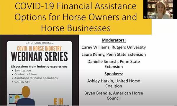 Webinar- COVID-19 Financial Assistance For Horse Owners and Businesses