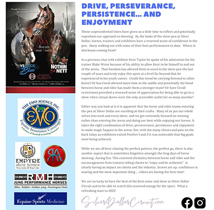 Drive, Perseverance, Persistence, and Enjoyment- Silver Dollar Circuit- Daily Stride #2