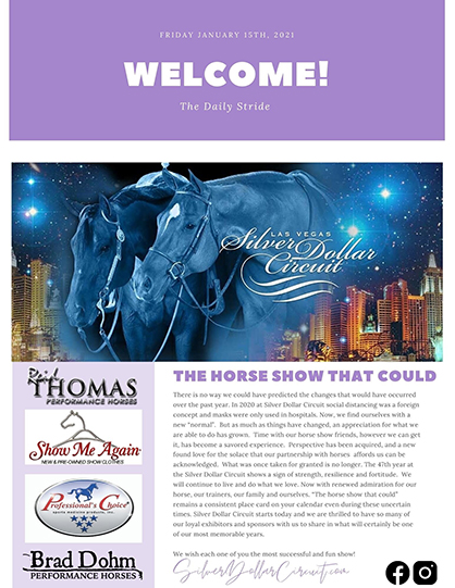 Silver Dollar Circuit- The Horse Show That Could- Daily Stride #1
