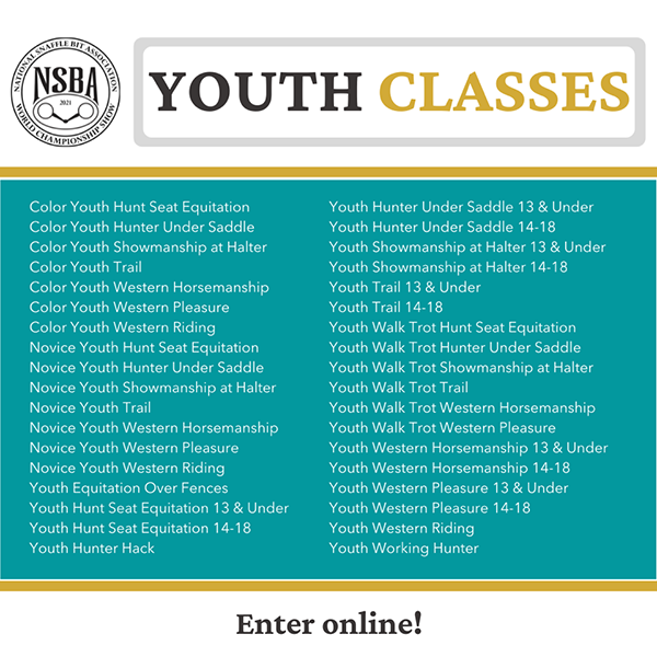 Variety of Youth Classes at 2021 NSBA World Show