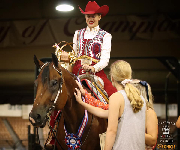 Camille Kennedy Wins First Golden Globe in 13 and Under Trail at AQHA World