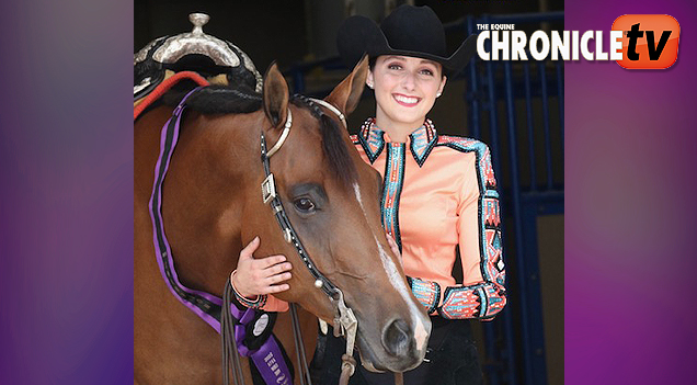 Catherine Goffard and Obsessed To Be Best win Non Pro 4 YO & Older Western Pleasure Sweepstakes