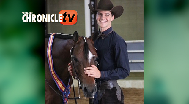 Eric Mendrysa and Never Sudden win the Color Amateur Horsemanship at NSBA World
